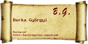 Berka Györgyi névjegykártya